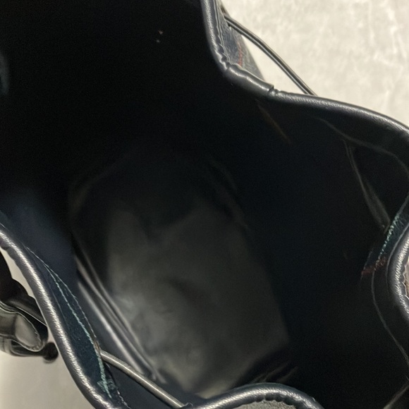 Authentic Vintage Burberrys Navy blue Plaid Leather Bucket bag with wallet - Picture 7 of 13